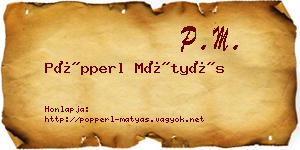 Pöpperl Mátyás névjegykártya